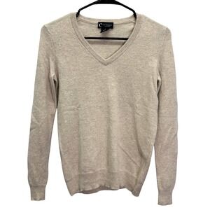Calvin Klein Women's V-Neck Sweater - Beige